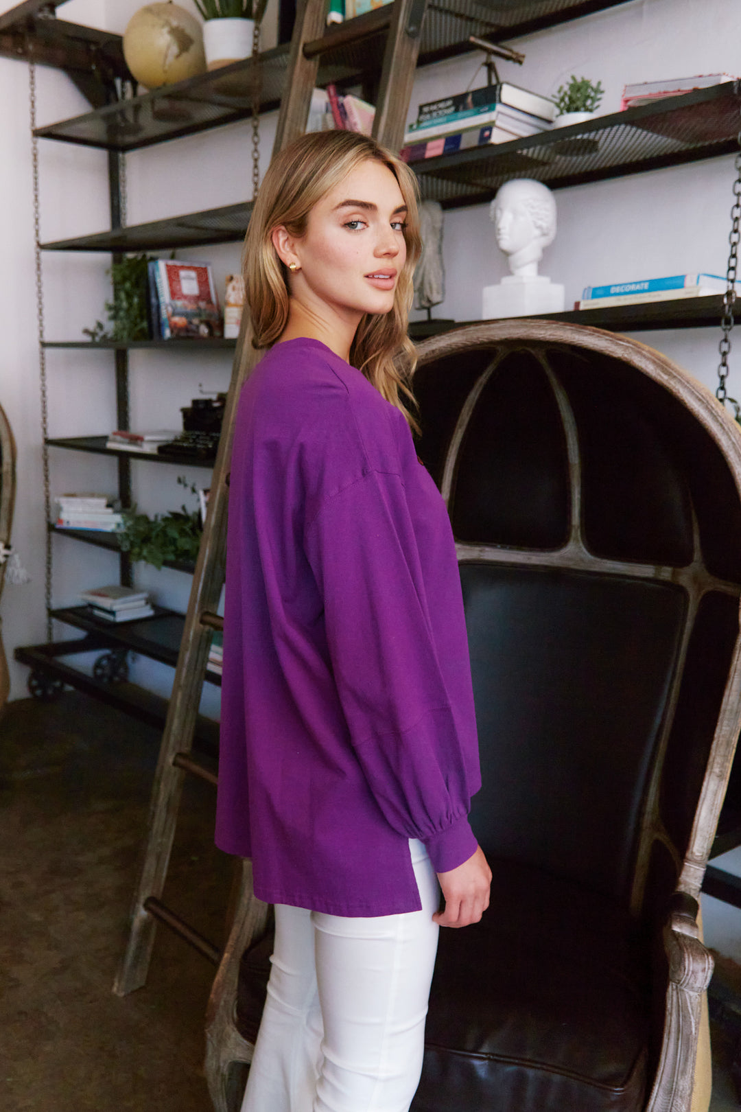 'Trick or Treat' Sequin Oversized Sweatshirt Purple