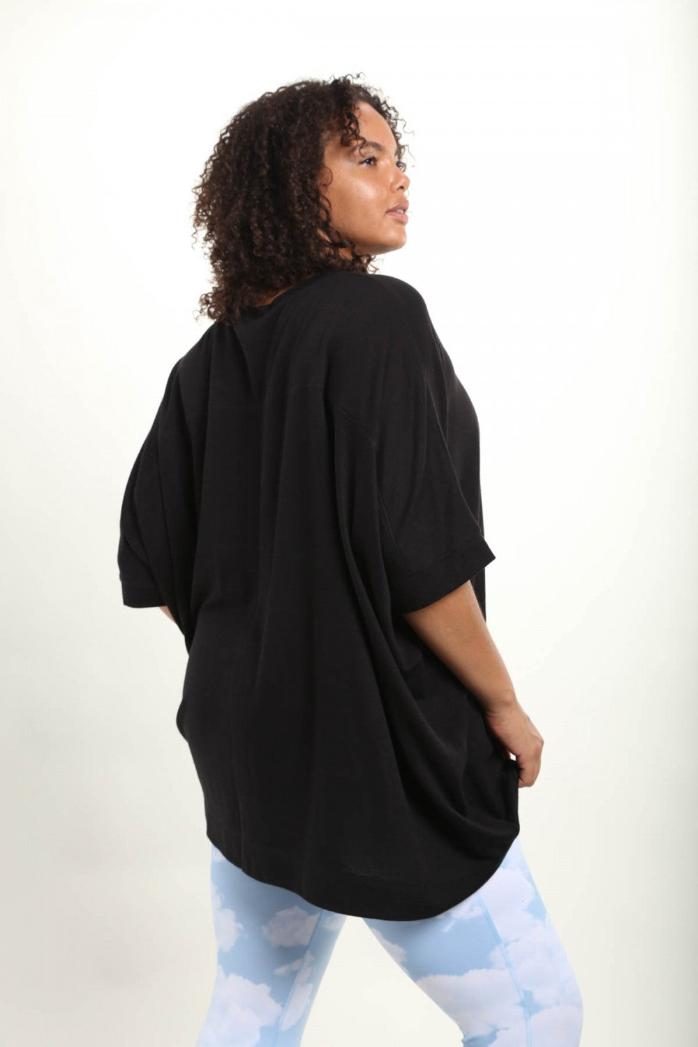 Hi-Lo Plus Cape Shirt with Mid Sleeves