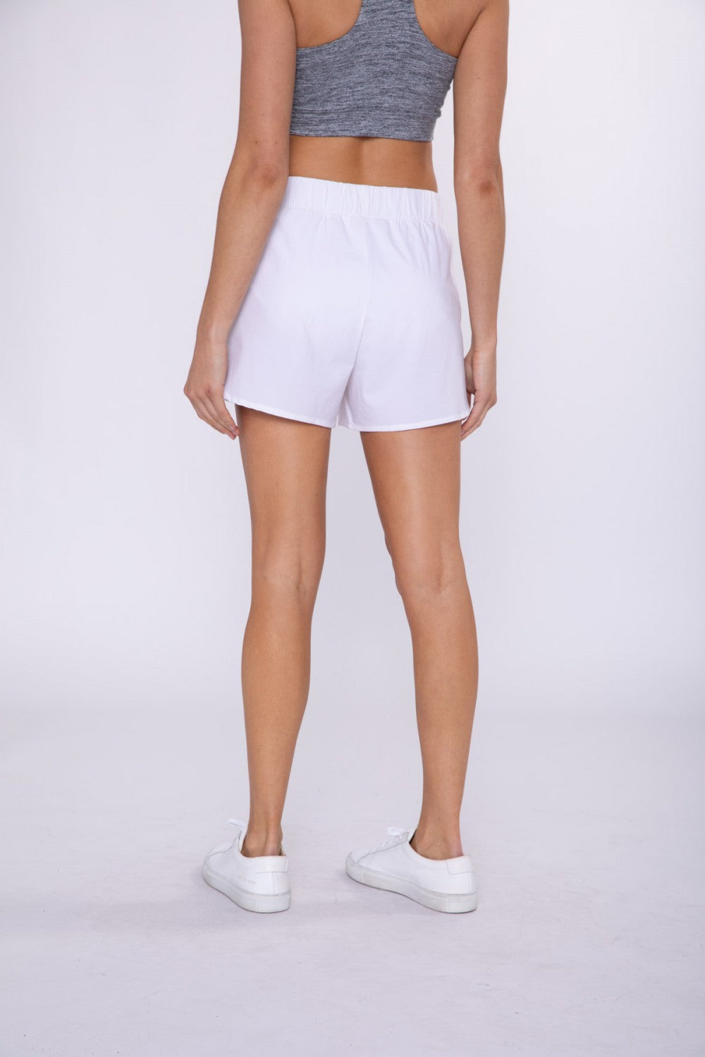 Athleisure Shorts with Bulit-in Liner White
