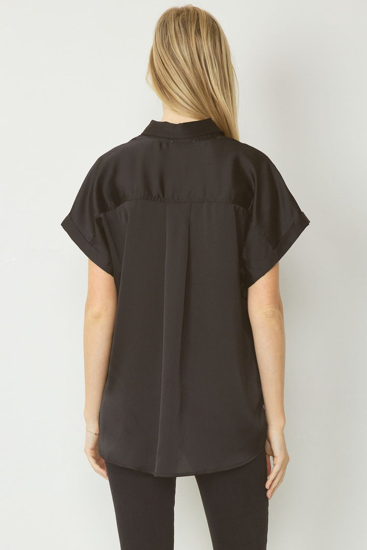 The Sarah Short Sleeve Button Down Blouse