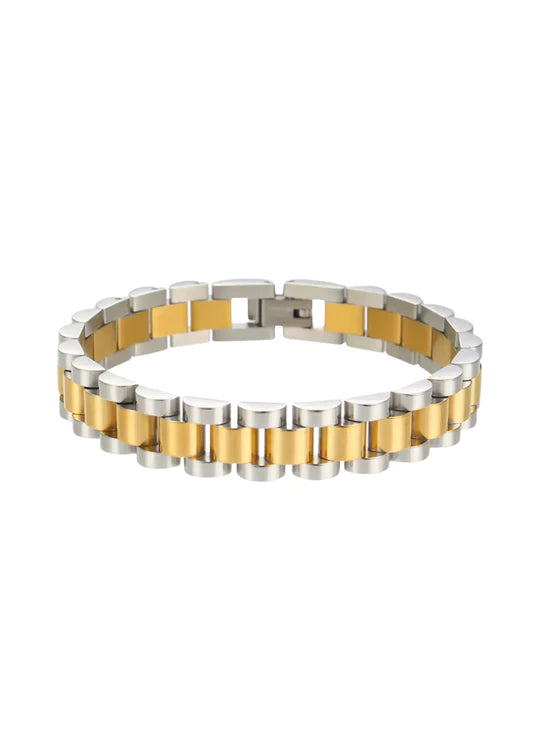 Hjane Jewels Two Toned Wristwatch Chain Bracelet